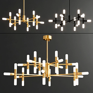 Nordic LED Pendant Chandelier 3D model image 1 