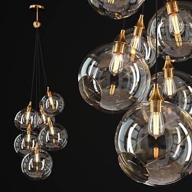 Modern Skye Chandelier: 6-Light Elegance 3D model image 1 