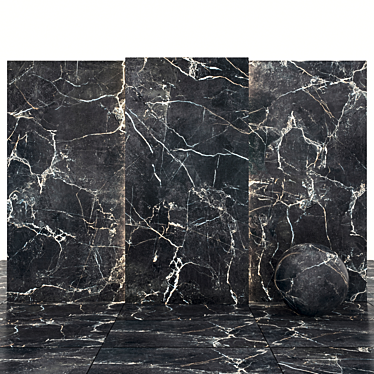 Streak Gray Marble: Textured Slabs & Tiles 3D model image 1 