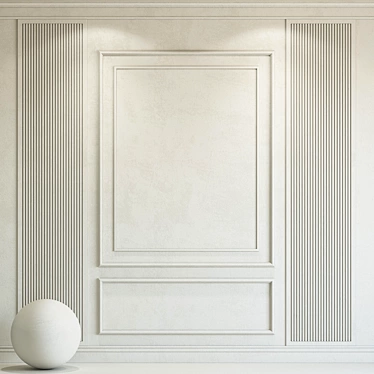 Eider White Decorative Plaster with Molding 3D model image 1 