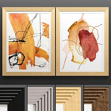 Elegant Art Frame: 2 Frames, 4 Textures 3D model image 1 