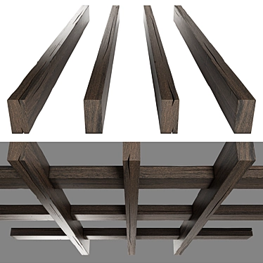  Rustic Wooden Beams: High-Quality 3D Model 3D model image 1 