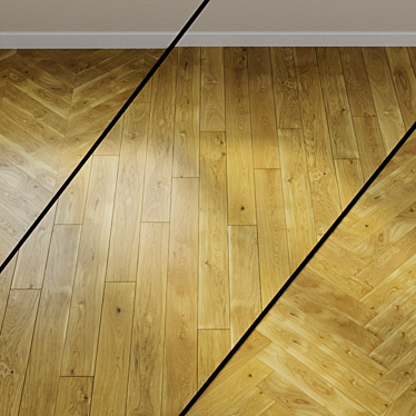 Natural Oak Parquet Flooring 3D model image 1 