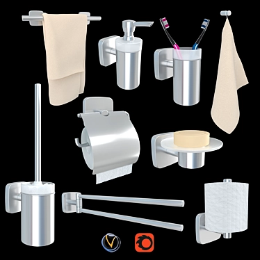 HANSGROHE PuraVida Bathroom Accessory Set 3D model image 1 