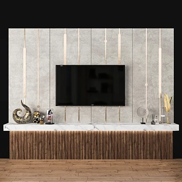 Modern TV Wall Unit 3D model image 1 