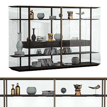 Elegant Italian Glass Display: Kristal by Molteni 3D model image 1 