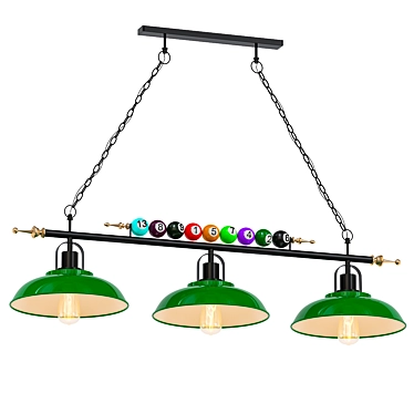 Sleek Billiards Light Line 3 3D model image 1 