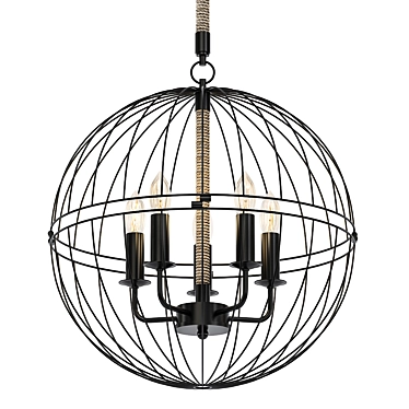 Industrial Rope Pendant Light 3D model image 1 