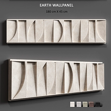 3D Relief Earth Wall Panel 3D model image 1 