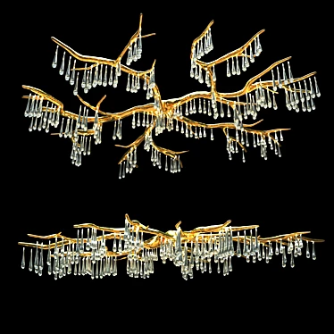 Sparkling Crystal Branch Chandelier 3D model image 1 