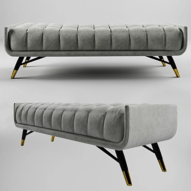 Title: Luxury Velvet Bench 3D model image 1 