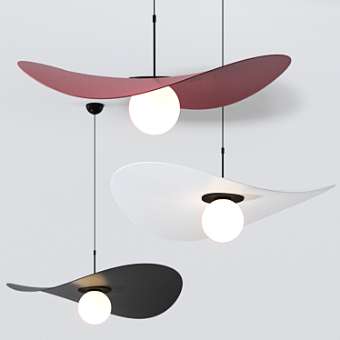 Elegant Vogue Plissè Pendant Lamp 3D model image 1 