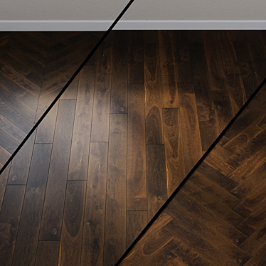 Dark Brown Oak Parquet Board 3D model image 1 