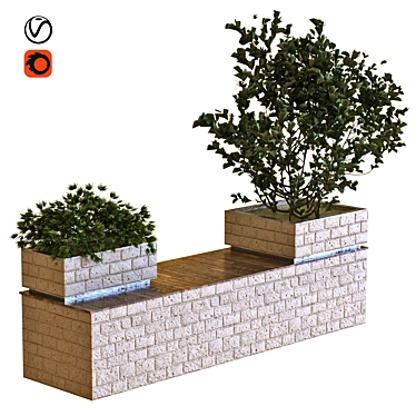 Modern Boxed Tree Set 032 3D model image 1 