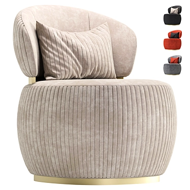 Bon Ton Luxury Armchair: Sleek Design & Exceptional Comfort 3D model image 1 