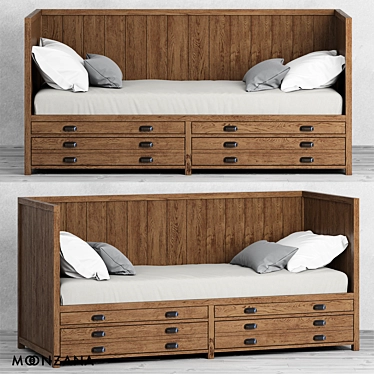 Printmaker Oak Couch - Moonzana 3D model image 1 