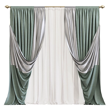 777 Curtain - Innovative Design and Quality Fabric 3D model image 1 