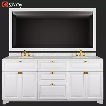 Sleek Bathroom Storage Solution 3D model image 1 