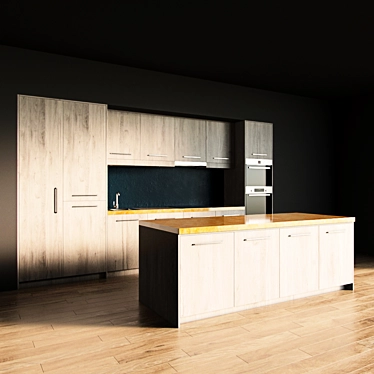 Modern Kitchen 3D Scene 3D model image 1 