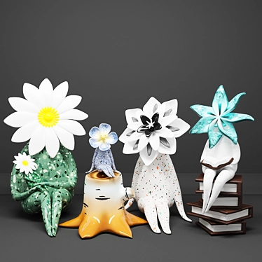 Elegant Mrs. Daisy Figurines 3D model image 1 