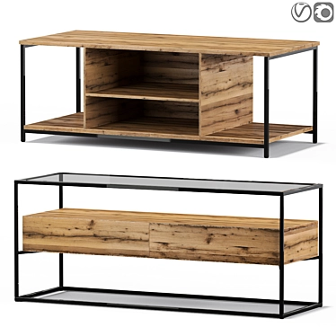 Vasagle ULTV051B01 ULTV39BX TV Stand 3D model image 1 