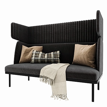 Elegance Velvet Highback Sofa 3D model image 1 