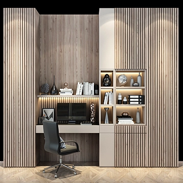 Modern White Cabinet Furniture 3D model image 1 