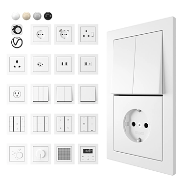 LS-Design Series: Stylish Socket & Switch Kit 3D model image 1 