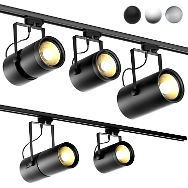 Adjustable Euro Spot Lamps 3D model image 1 