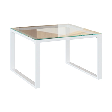 Modern Steel Glass Coffee Table 3D model image 1 