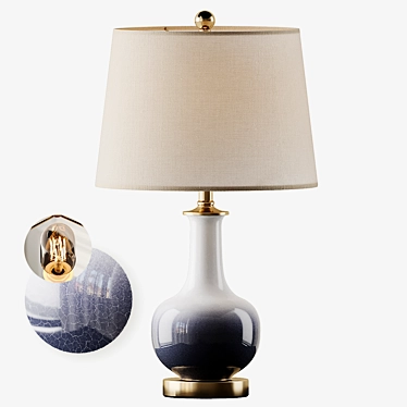 Brass Gradient Table Lamp: Elegant Lighting Solution 3D model image 1 