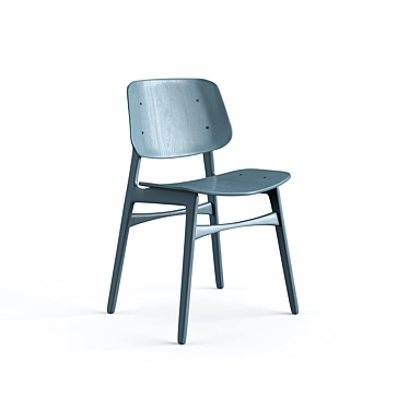 Danish Soborg Wood Chair: Stylish and Modern 3D model image 1 
