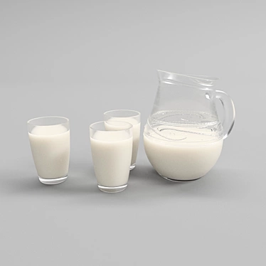 Elegant Milk Jug Set 3D model image 1 