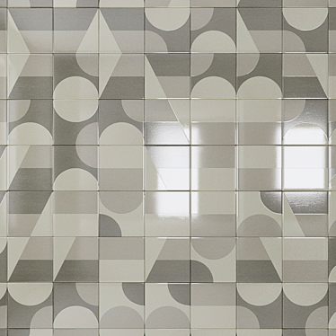 Sleek Geometric Ceramic Tiles 3D model image 1 