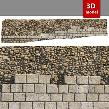 Stone Wall Texture 8K 3D model image 1 