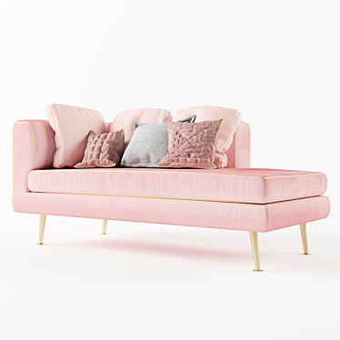 Pink Diwan Sofa 3D model image 1 