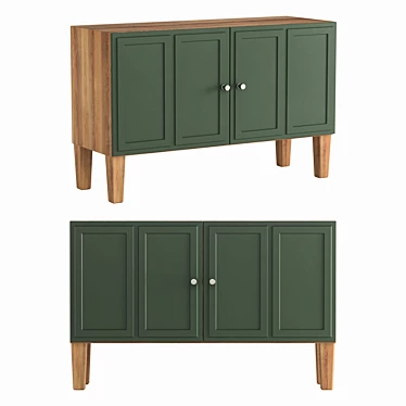Green Small Andersen Chest of Drawers - 110x70x40 cm 3D model image 1 