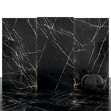 Sleek Black Marble Tiles 3D model image 1 