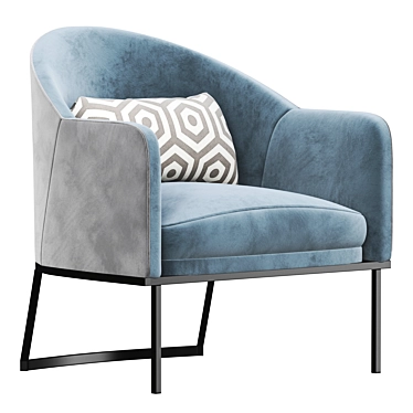 Sleek Gray Ivory Armchair 3D model image 1 