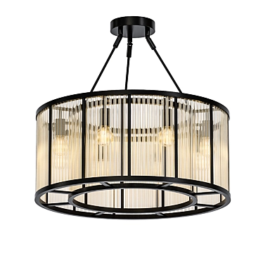 Elegant Bronze Ceiling Lamp 3D model image 1 