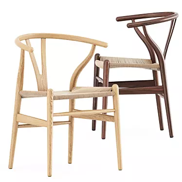 Elegant CH24 Wishbone Chair 3D model image 1 