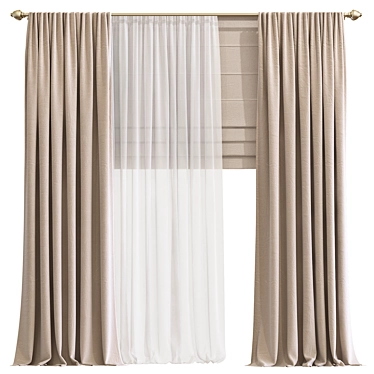 Revamped Curtain Design 3D model image 1 