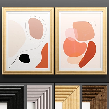 Elegant Art Frame Set 3D model image 1 