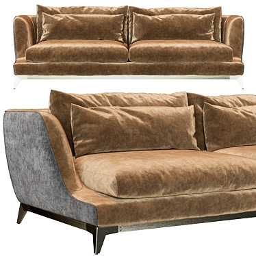 Minimalist Black Brando Sofa 3D model image 1 
