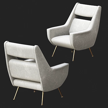 Modern White Armchair with Sleek Design 3D model image 1 