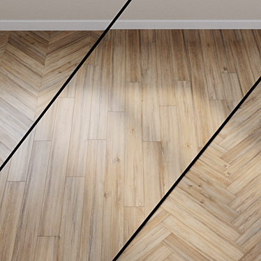 Elegant Teak Patina Wood Flooring 3D model image 1 