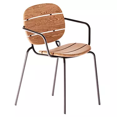 Si-Si Wood Chair: Elegant Design 3D model image 1 