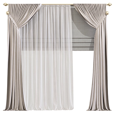 Stylish Drapery 786 3D model image 1 