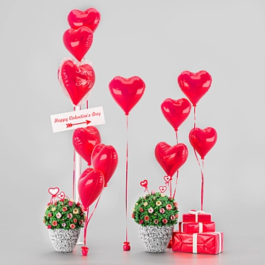 Title: Heartfelt Valentine's Day Decor Set 3D model image 1 