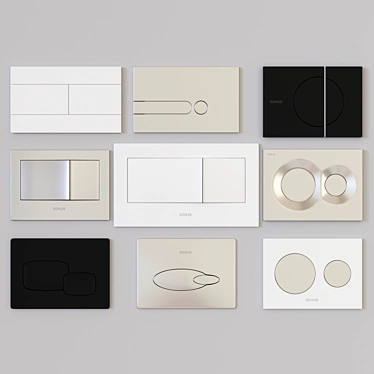 Kohler Flush Plates: Elegant Bathroom Accessories 3D model image 1 